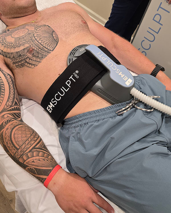 patient having Emsculpt NEO treatment at nubody concepts cosmetic surgery & medspa Germantown